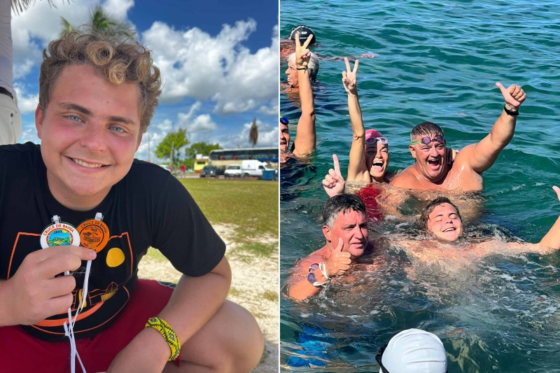 Stolz und Überwindung: Héctor feiert nach dem erfolgreichen Abschluss der Durchquerung der Bucht von Matanzas, einer der härtesten Freiwasser-Herausforderungen Kubas.